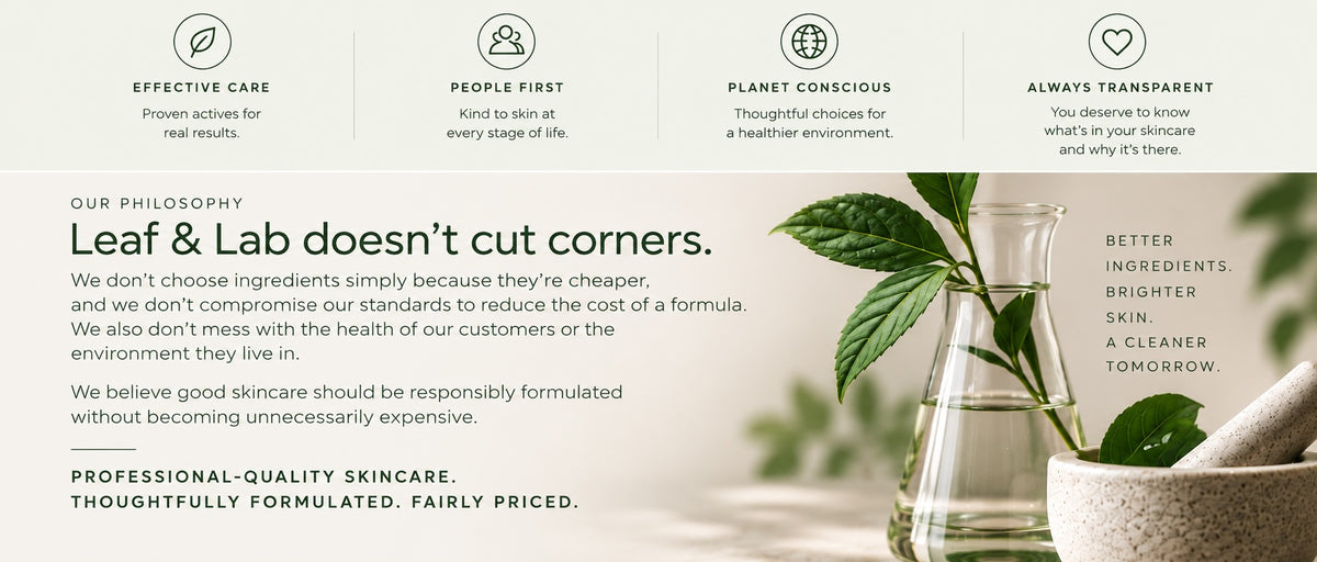 Leaf & Lab clean beauty philosophy