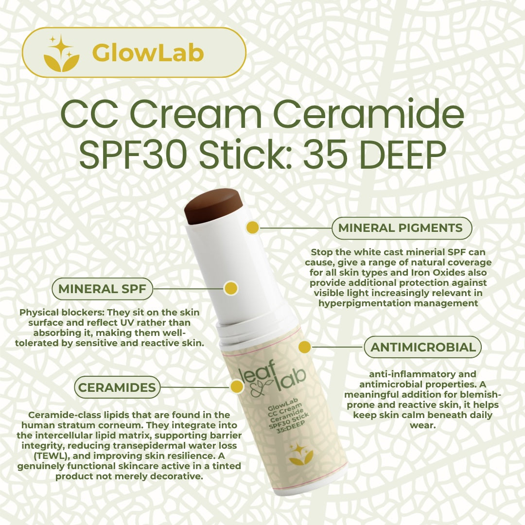 GlowLab CC Cream Ceramide SPF30 Stick: 35 DEEP 13g