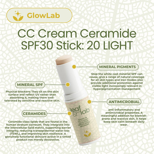 GlowLab CC Cream Ceramide SPF30 Stick: 20 LIGHT 13g