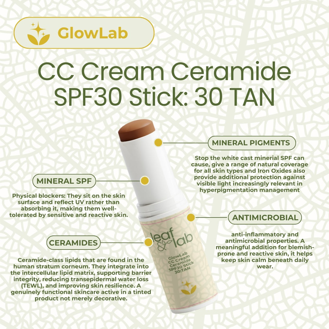GlowLab CC Cream Ceramide SPF30 Stick: 30 TAN 13g