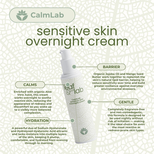 CalmLab Sensitive Skin Overnight Cream, Fragrance-Free 50ml