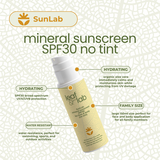 SunLab Mineral Sunscreen SPF30 for Face & Body, no tint 150ml